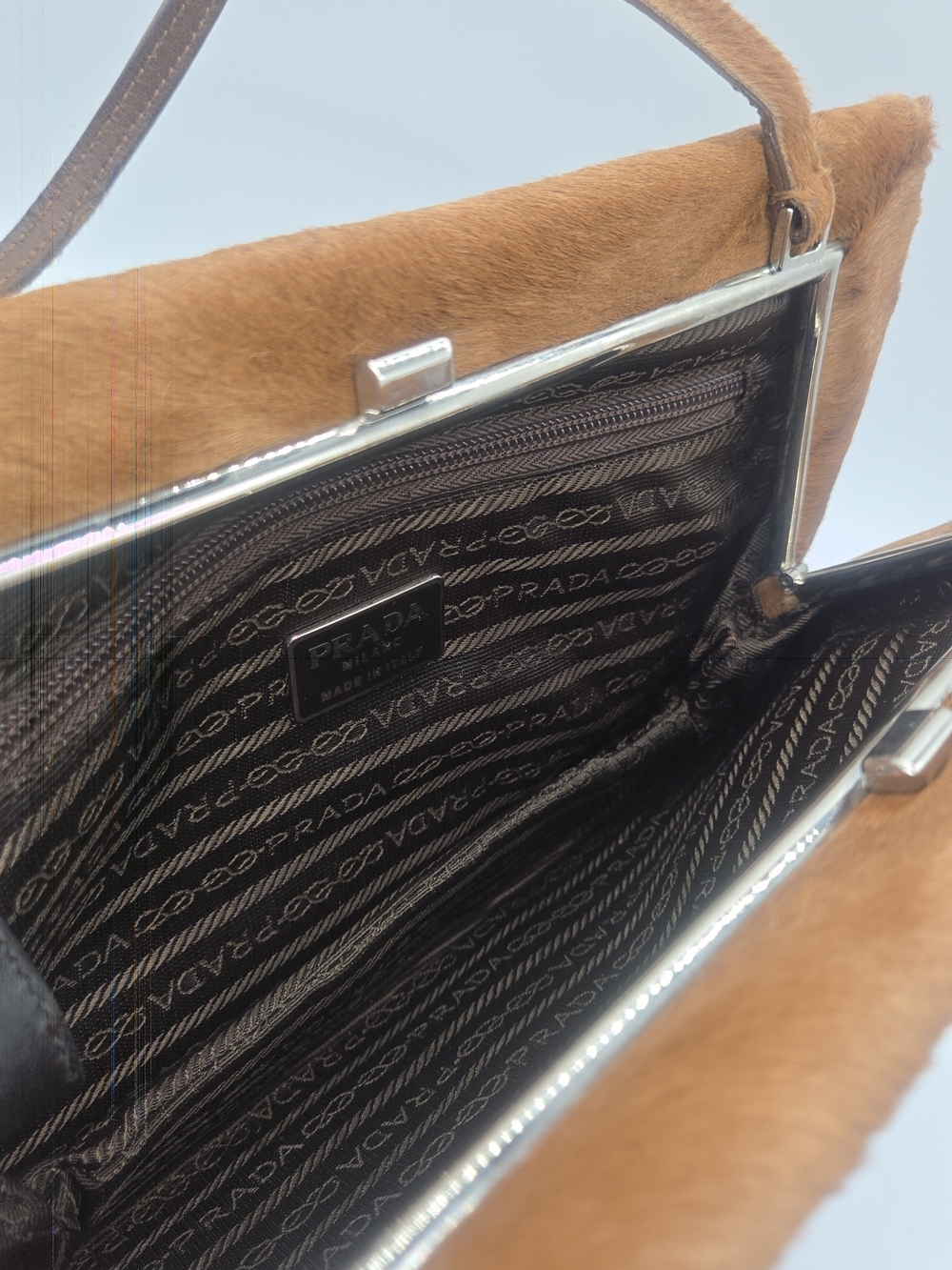 Prada Brown Pony Hair Shoulder Bag - Picture 12 of 16